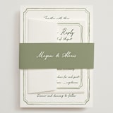 "Handwritten" - Wedding Invitations in Moss by Cass Loh - Assembled with Belly Band
