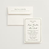 "Handwritten" - Wedding Invitations in Moss by Cass Loh - Invitation with Envelope