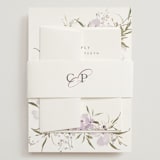"Meadow Burst" - Wedding Invitations in Lilac by Grace Kreinbrink - Assembled with Belly Band
