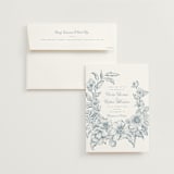 "Wreath In Bloom" - Wedding Invitations in Lake by Leah Bisch - Invitation with Envelope