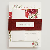 "wispy" - Wedding Invitations in Sienna by Angela Marzuki - Assembled with Belly Band