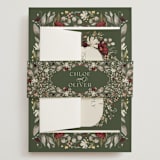 "fleur sauvage" - Wedding Invitations in Vert by Erin Deegan - Assembled with Belly Band