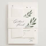 "Pressed Foliage" - Wedding Invitations in Heather by Stacey Meacham - Assembled with Belly Band