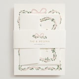 "Ribbonly Frame" - Wedding Invitations in Blush by Itsy Belle Studio - Assembled with Belly Band