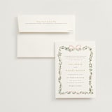 "Ribbonly Frame" - Wedding Invitations in Blush by Itsy Belle Studio - Invitation with Envelope