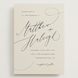 "Tilted Script" - Wedding Invitations in Ivory by Hannah Williams - Front