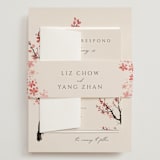 "Blossoms of Love" - Wedding Invitations in Champagne by frau brandt - Assembled with Belly Band