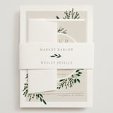 "Watermark" - Wedding Invitations in Cypress by Kaydi Bishop - Assembled with Belly Band