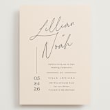 "Modern Aligned" - Wedding Invitations in Creampuff by Carolyn MacLaren - Front