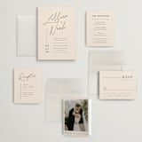 "Modern Aligned" - Wedding Invitations in Creampuff by Carolyn MacLaren - Invitation Suite
