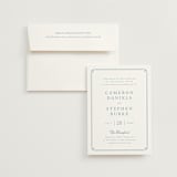 "Fleur Corner" - Wedding Invitations in French Blue by Carolyn MacLaren - Invitation with Envelope