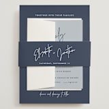"Marked" - Wedding Invitations in Navy by JoAnn Jinks - Assembled with Belly Band