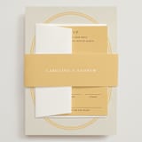 "Bocce" - Wedding Invitations in Melon by Megan Davis - Assembled with Belly Band