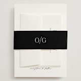 "Classy Type" - Wedding Invitations in Lily by Hooray Creative - Assembled with Belly Band