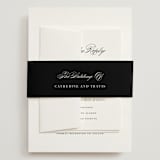 "Classically Elegant" - Wedding Invitations in Snow by Brandy Folse - Assembled with Belly Band