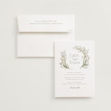 "delicate buds" - Wedding Invitations in Olive by Jennifer Wick - Invitation with Envelope