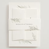 "Sweeping" - Wedding Invitations in Linen by Carolyn Nicks - Assembled with Belly Band