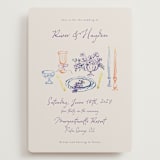 "tablescape drawing" - Wedding Invitations in Hydrangea by Cass Loh - Front