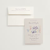 "tablescape drawing" - Wedding Invitations in Hydrangea by Cass Loh - Invitation with Envelope