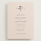 "Floral Monogram" - Wedding Invitations in Champagne by Lindsay Megahed - Front