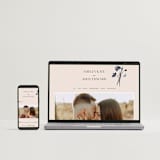 "Floral Monogram" - Wedding Invitations in Champagne by Lindsay Megahed - FREE Wedding Website