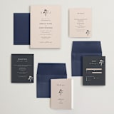 "Floral Monogram" - Wedding Invitations in Champagne by Lindsay Megahed - Invitation Suite