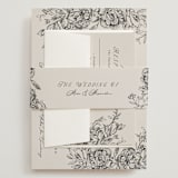 "etched floral" - Wedding Invitations in Stone by Phrosné Barwood - Assembled with Belly Band