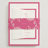 "The Emma" - Wedding Invitations in Flamingo by Kristie Kern - Assembled with Belly Band
