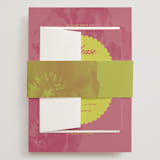 "Maximalist Poppies" - Wedding Invitations in Flamingo by Morgan Kendall - Assembled with Belly Band