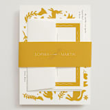 "Otomi" - Wedding Invitations in Sunshine by Shari Margolin - Assembled with Belly Band