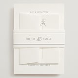 "Organza" - Wedding Invitations in Linen by Jill Means - Assembled with Belly Band