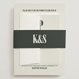 "Flynn" - Wedding Invitations in Ash by Kelly Watkins - Assembled with Belly Band
