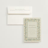 "Framed Floral" - Wedding Invitations in Mustard by Baumbirdy - Invitation with Envelope
