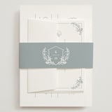 "Modern Crest" - Wedding Invitations in Sea by Kristen Smith - Assembled with Belly Band