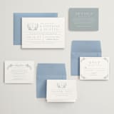 "Modern Crest" - Wedding Invitations in Sea by Kristen Smith - Invitation Suite