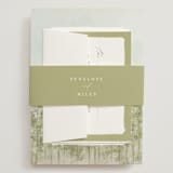 "Aspen" - Wedding Invitations in Lake by Robert and Stella - Assembled with Belly Band
