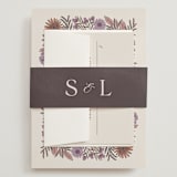 "Fleur" - Wedding Invitations in Sangria by Jen Owens - Assembled with Belly Band