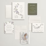 "Sweeping Vine" - Wedding Invitations in Periwinkle by Itsy Belle Studio - Invitation Suite