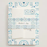"Almafi" - Wedding Invitations in Cerulean by Itsy Belle Studio - Assembled with Belly Band
