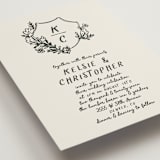 "Botanical Crest" - Wedding Invitations in Ink by Kelly Watkins - Detail