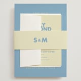 "Sienna" - Wedding Invitations in Skyblue by Ellen Schlegelmilch - Assembled with Belly Band