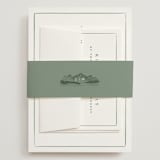 "Mountain Ridge" - Wedding Invitations in Pine by Amy Kross - Assembled with Belly Band