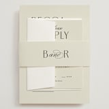 "Elegant Type" - Wedding Invitations in Cream by Louise Kay - Assembled with Belly Band