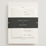 "Upper East" - Wedding Invitations in Charcoal by Megan Davis - Assembled with Belly Band