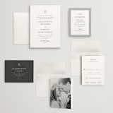 "Upper East" - Wedding Invitations in Charcoal by Megan Davis - Invitation Suite