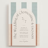 "Trois" - Wedding Invitations in Almond by Blustery August - Front