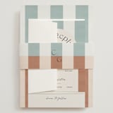"Trois" - Wedding Invitations in Almond by Blustery August - Assembled with Belly Band