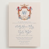 "Swan Crest" - Wedding Invitations in Royal by Cass Loh - Front