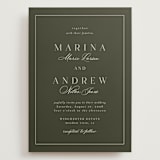 "refined" - Wedding Invitations in Deep Olive by Nicole Walsh - Front