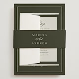 "refined" - Wedding Invitations in Deep Olive by Nicole Walsh - Assembled with Belly Band